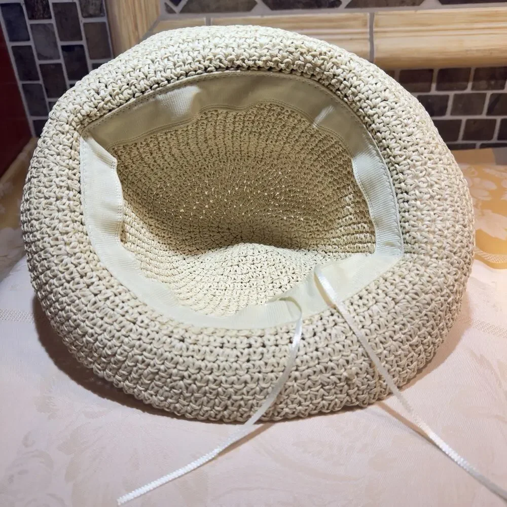 Dolce & Gabbana Straw Beach Hat Light Blue Summer Women’s